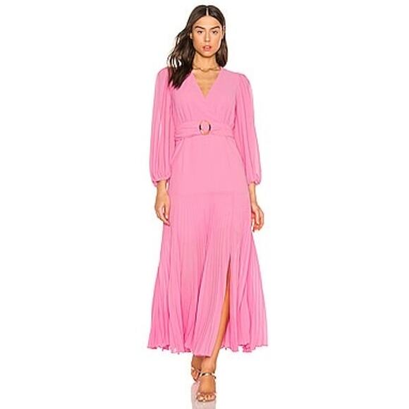 BARDOT DAYTONA LONG SLEEVE Garden MAXI DRESS IN VINTAGE PINK size small - Picture 1 of 16